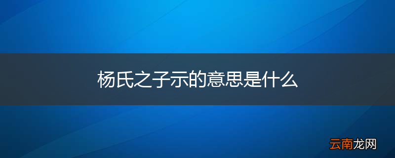 杨氏之子示的意思是什么