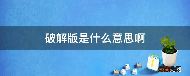 破解版是什么意思啊