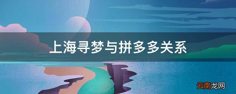 上海寻梦与拼多多关系