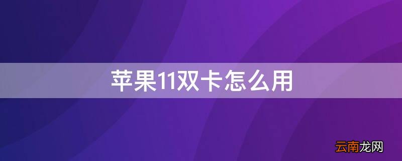 iPhone11双卡怎么用 iphone11双卡怎么用副卡发短信