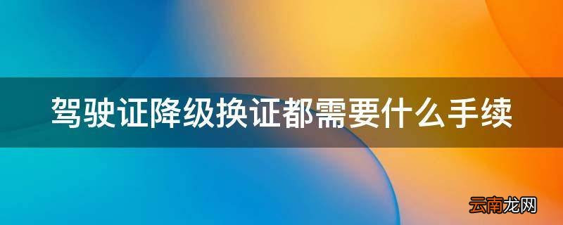 驾驶证降级换证都需要什么手续
