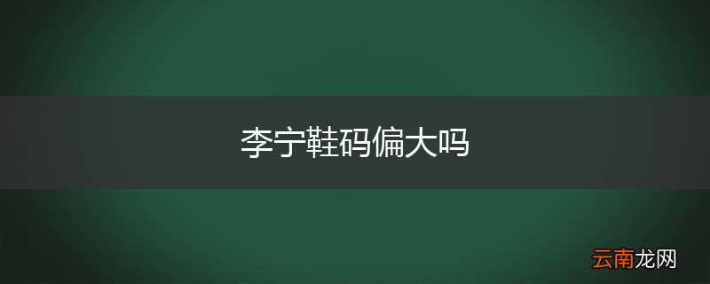 李宁鞋码偏大吗