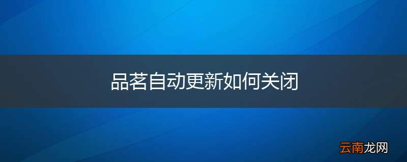 品茗自动更新如何关闭