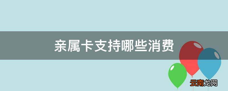 亲属卡支持哪些消费