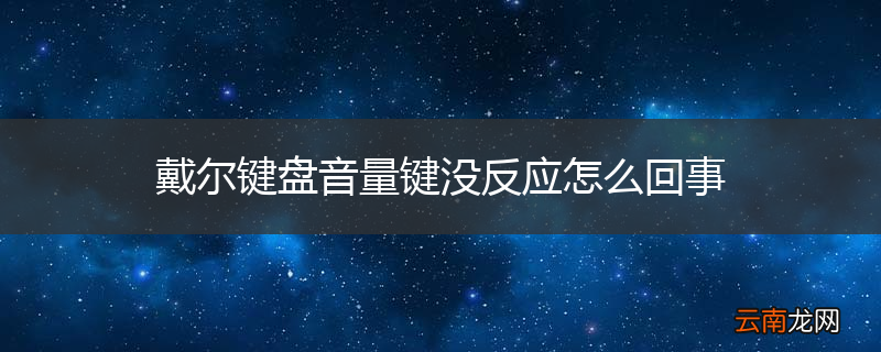 戴尔键盘音量键没反应怎么回事