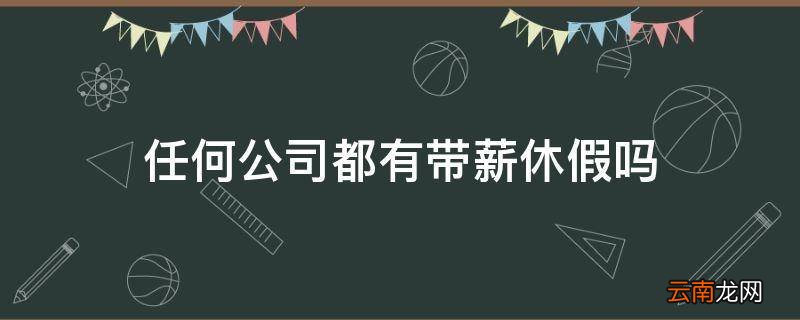 任何公司都有带薪休假吗