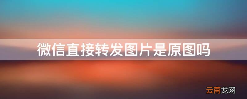 微信直接转发图片是原图吗 微信转发是不是原图