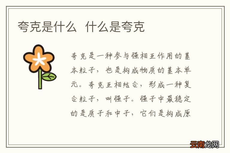 夸克是什么什么是夸克
