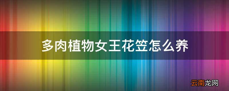 多肉植物女王花笠怎么养