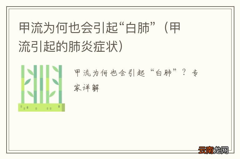 甲流引起的肺炎症状 甲流为何也会引起“白肺”