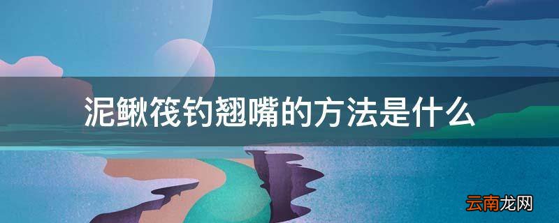泥鳅筏钓翘嘴的方法是什么