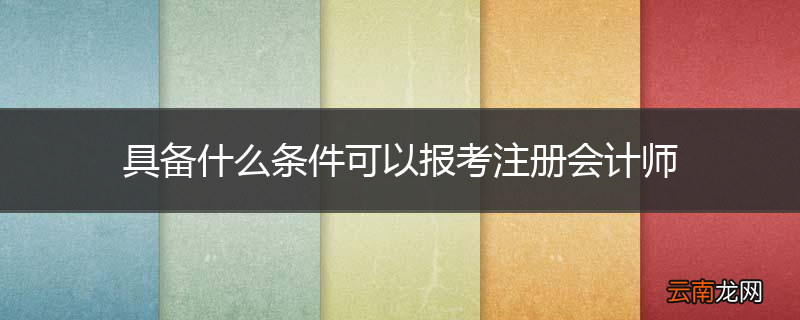 具备什么条件可以报考注册会计师