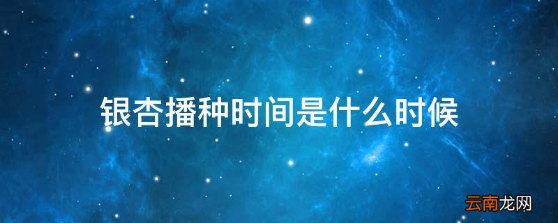 银杏播种时间是什么时候