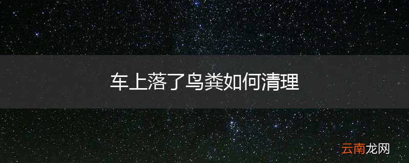 车上落了鸟粪如何清理