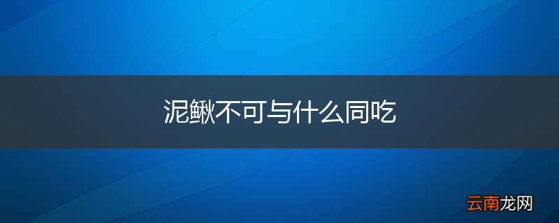 泥鳅不可与什么同吃
