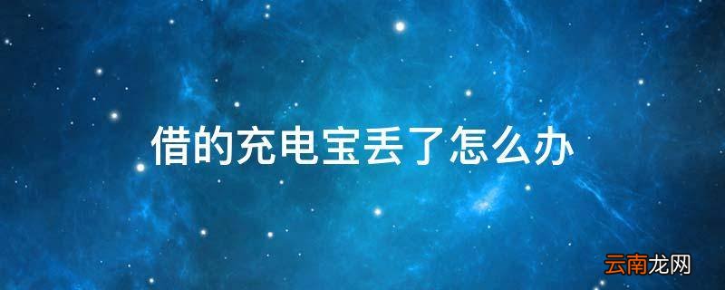 借的充电宝丢了怎么办