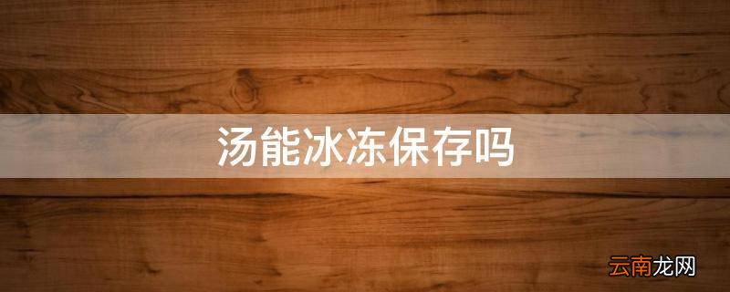 汤能冰冻保存吗