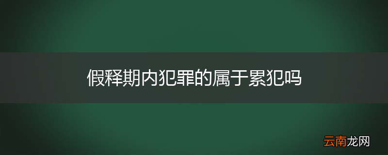 假释期内犯罪的属于累犯吗