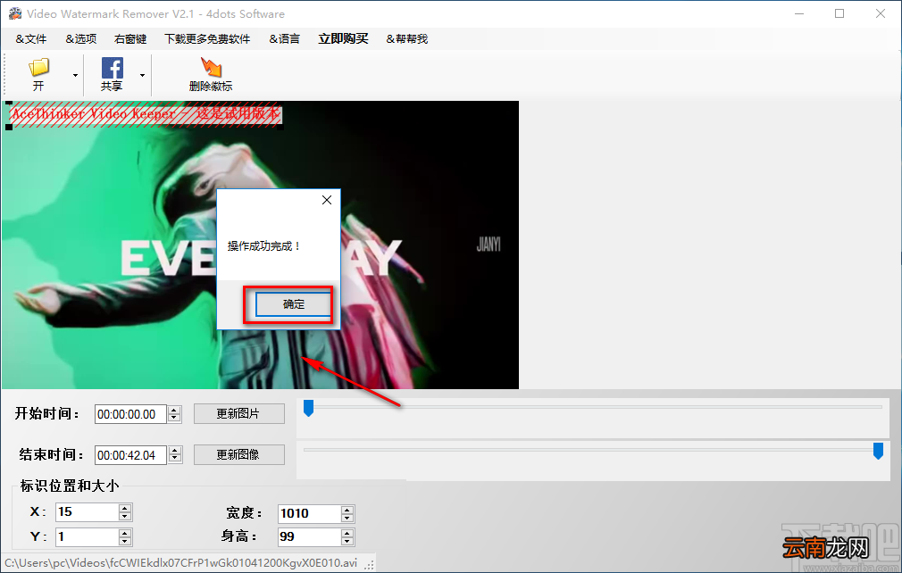 4dots Video Watermark Remover去除视频上水印的方法