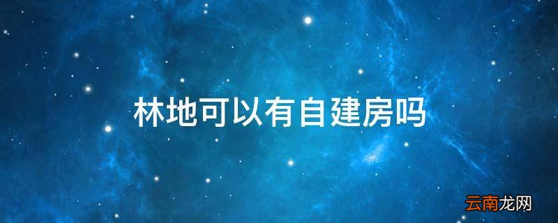 林地可以有自建房吗