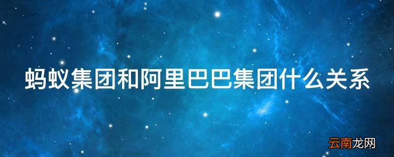 蚂蚁集团和阿里巴巴集团什么关系
