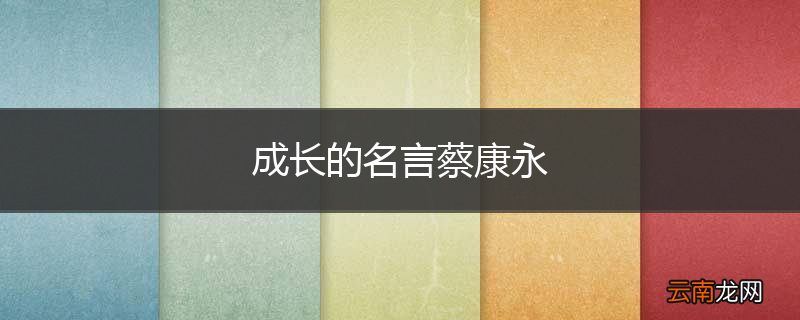 成长的名言蔡康永