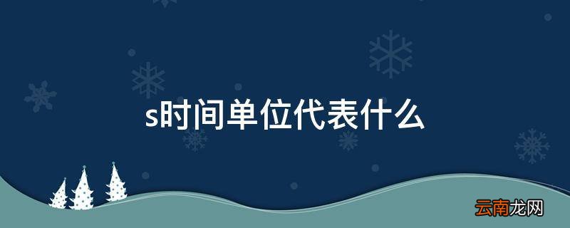 s时间单位代表什么
