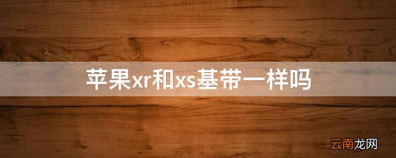 iPhonexr和xs基带一样吗 xr和xsmax基带一样吗