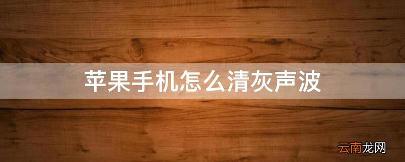 iPhone手机怎么清灰声波 苹果手机怎么清灰声波