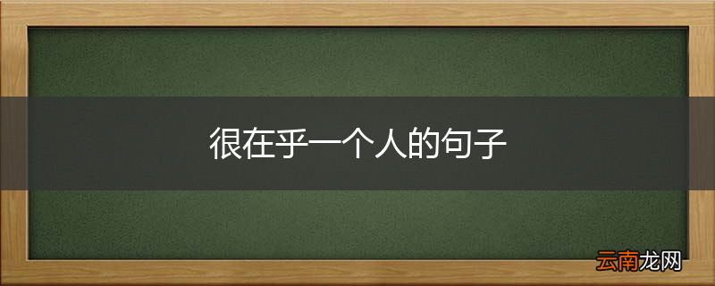很在乎一个人的句子
