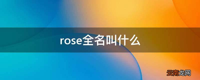 rose全名叫什么