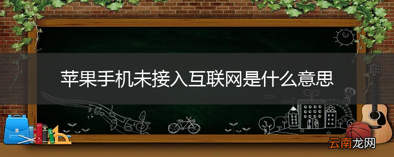 苹果手机未接入互联网是什么意思