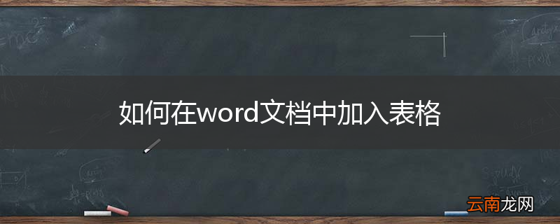 如何在word文档中加入表格