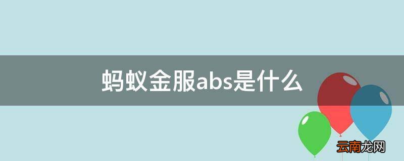 蚂蚁金服abs是什么
