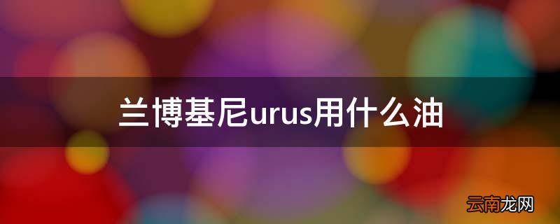 兰博基尼urus用什么油