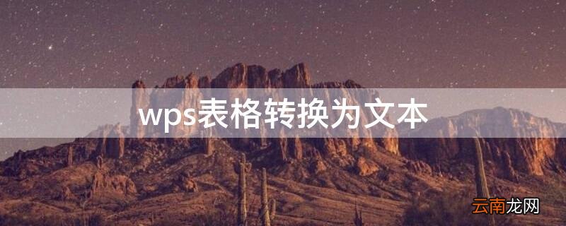 wps表格转换为文本 wps表格转换文本格式