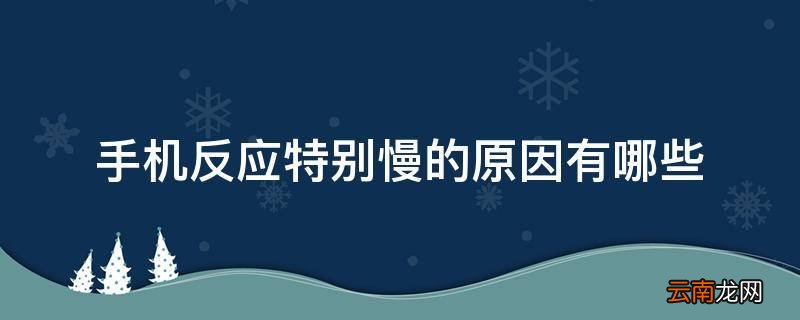 手机反应特别慢的原因有哪些