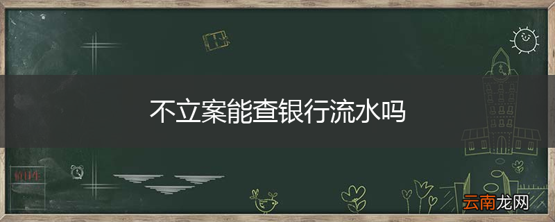 不立案能查银行流水吗