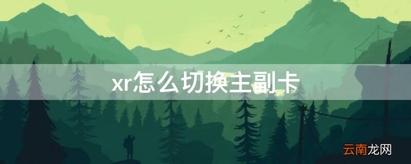 xr怎么切换主副卡 xr怎么切换主副卡发信息