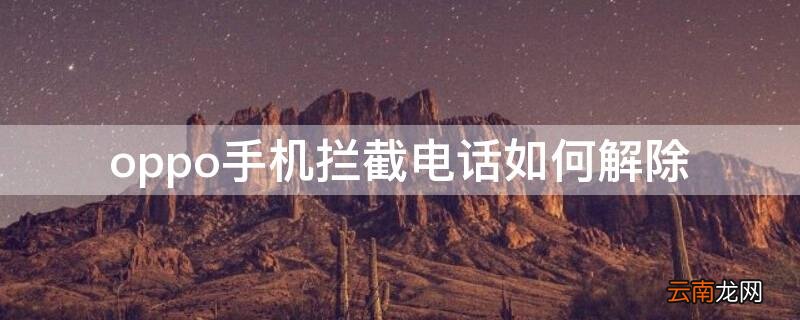 oppo手机拦截电话如何解除 oppo拦截骚扰电话怎么解除