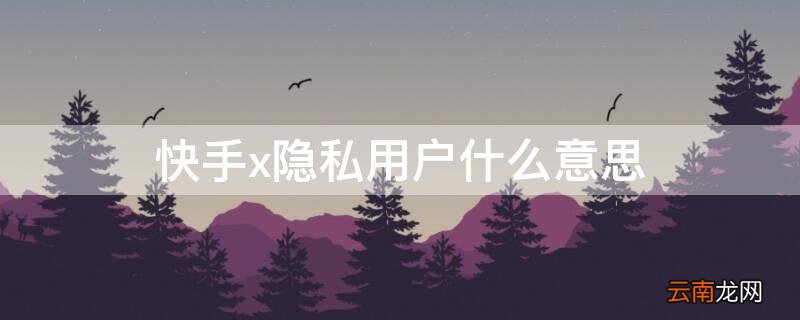 快手x隐私用户什么意思 快手中隐私用户是怎回事