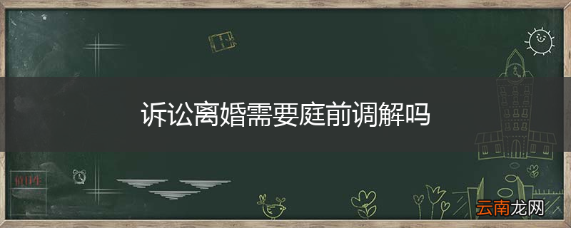 诉讼离婚需要庭前调解吗
