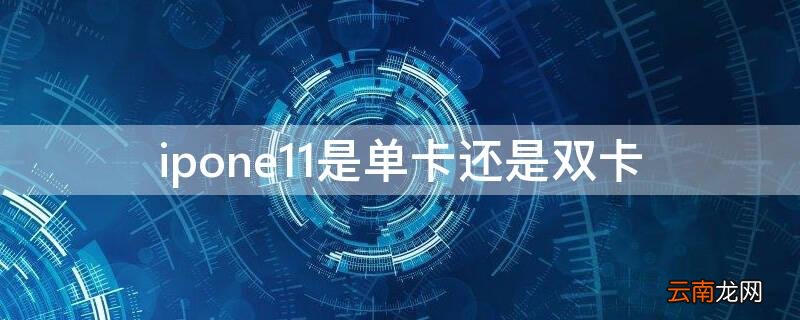 苹果11 是单卡还是双卡 ipone11是单卡还是双卡