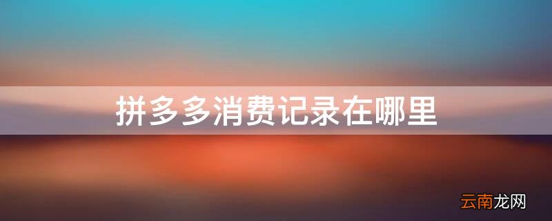 拼多多消费记录在哪里找 拼多多消费记录在哪里