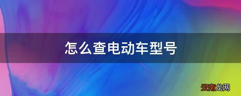 怎么查电动车型号