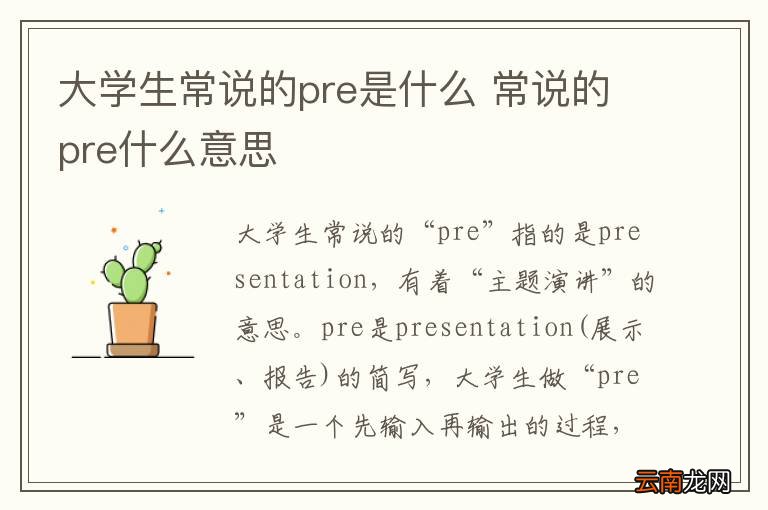大学生常说的pre是什么 常说的pre什么意思