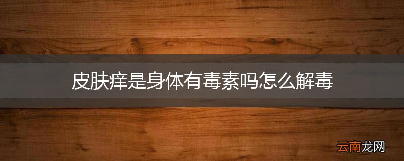 皮肤痒是身体有毒素吗怎么解毒