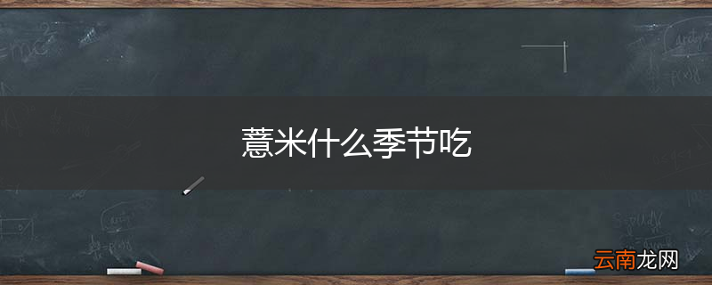 薏米什么季节吃