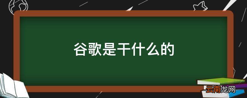 谷歌是干什么的
