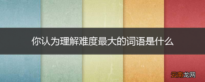 你认为理解难度最大的词语是什么